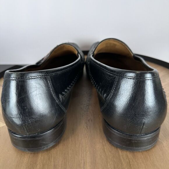 Florsheim Woven Black Brown Square Toe Dress Shoe 13D 18212-16 Tassles main image 10
